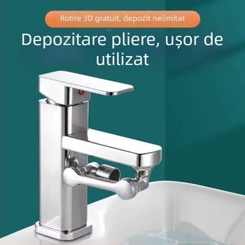 Co-run robinet cu braț robotic universal, duză rotativă și aerator anti-strop, din ABS, reglabil, lansat în 2022