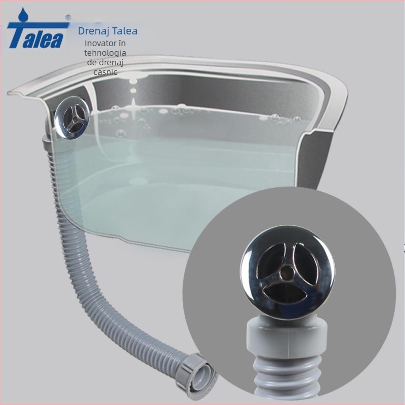 Baie Talea QY011C002 Țeavă de preaplin lateral circulară, PP+PVC, Model QY011C002, Stil New chinoiserie