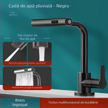 Limu LM1 robinet bucătărie, amestec din cupru cu disc ceramic, duză rotativă, finisaj electropatat, stil lux ușor