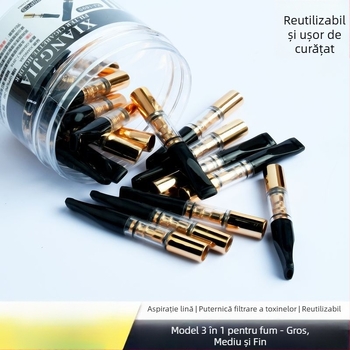 Xiangjia 169S Suport plastic pentru țigări – trei moduri de utilizare (gros, mediu, fin) pentru umplere și curățare, reutilizabil, brand Xiangjia, cod produs 169S, cantitate în cutie 100×200