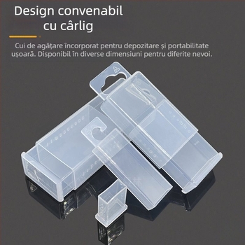 Cutie de depozitare telescopică, dreptunghiulară, pentru burghie și freze, din plastic anti-static
