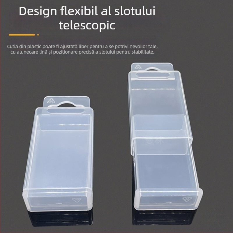 Cutie de depozitare telescopică, dreptunghiulară, pentru burghie și freze, din plastic anti-static