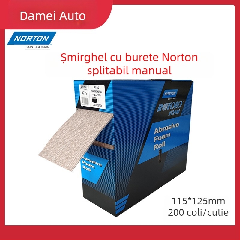 Notton rolă de șmirghel din burete pentru șlefuire și lustruire, cu bază din burete, destinat fabricilor auto