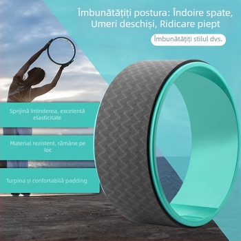 Roată de yoga cu ajutor pentru întinderea spatelui și rolă cu textură – pentru începători; PP; Dongdeli