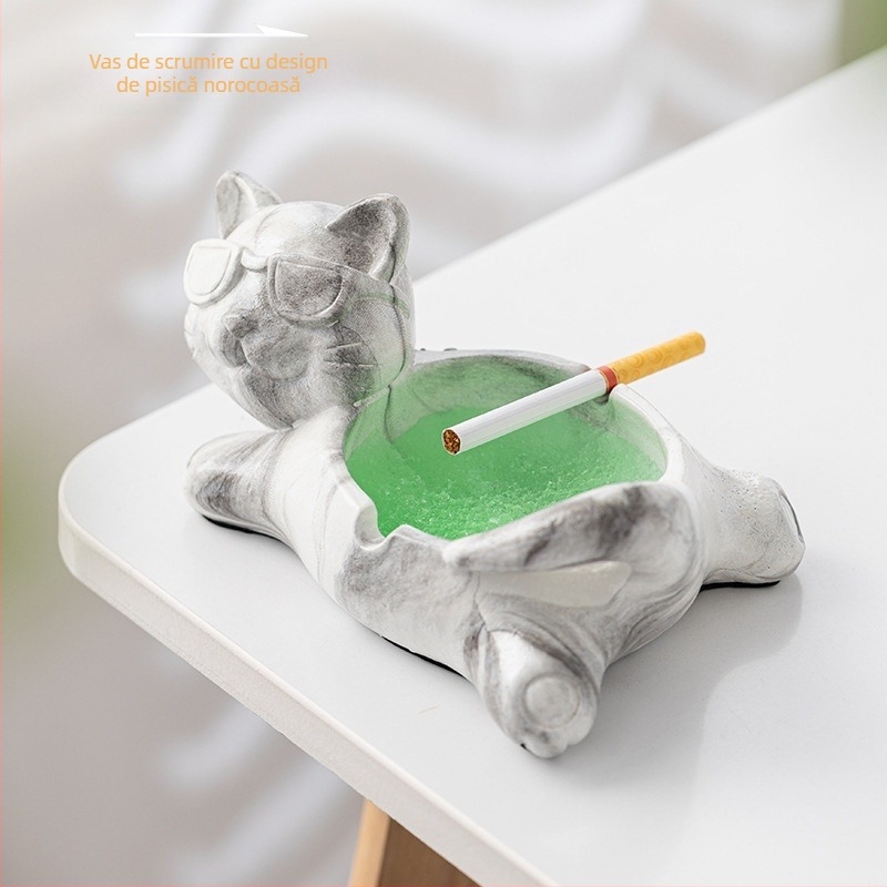 Scrumieră ceramică cu spațiu de depozitare | design creativ, stil animație drăguț; ambalaj 100 buc.