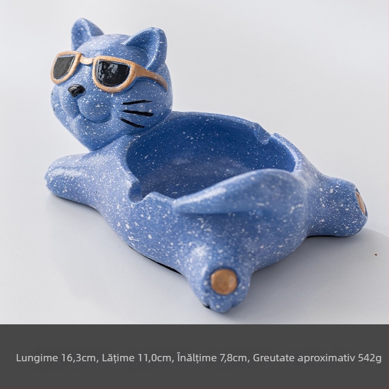 Scrumieră ceramică cu spațiu de depozitare | design creativ, stil animație drăguț; ambalaj 100 buc.