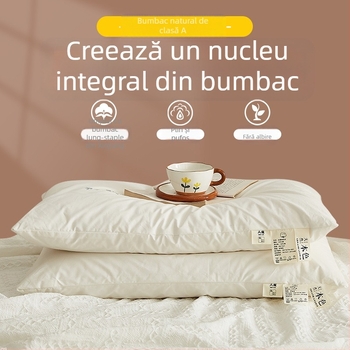 Pernă dreptunghiulară cu umplutură din bumbac Xinjiang, detașabilă și lavabilă, pentru o persoană.