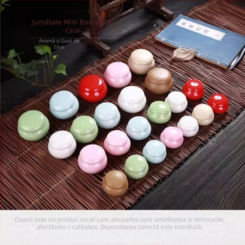 Vas ceramic emailat, depozitare multifuncțională pentru ceai și cosmetic, sigilat, Lanxing Ceramics, stil modern simplu, model personalizabil