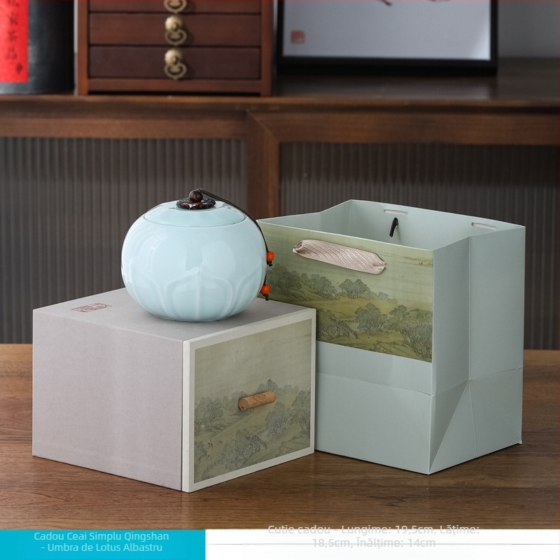 Cană ceramică pentru ceai cu finisaj glazurat, The Way of Porcelain, Stil Chinez nou, Model peisaj