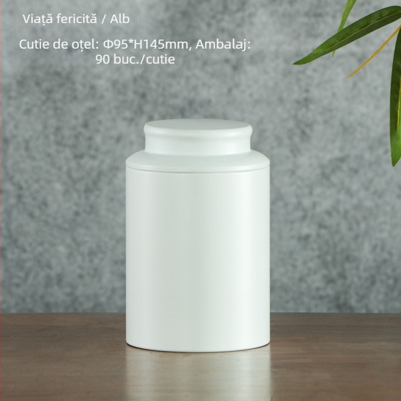 Cutie metalică pentru ceai, etanșă, stil chinezesc, capacitate 100 g sau 200 g