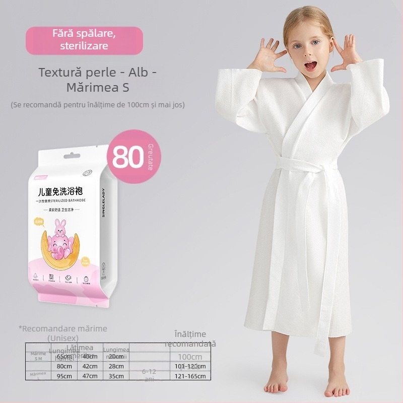 Shock Halat de baie pentru copii, din țesătură nețesută, 95% poliester, uscare rapidă, absorbant, unisex, pentru toamnă