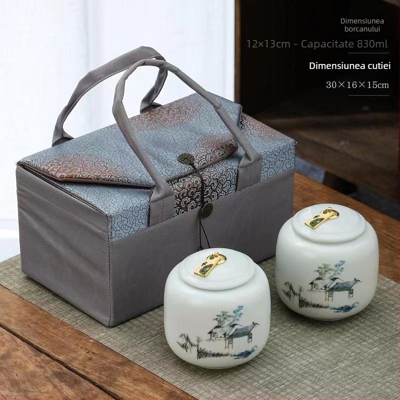 Cutii ceramice pentru ceai în cutie cadou, rezistente la umiditate, sigilate, logo personalizat, ambalare 12 buc