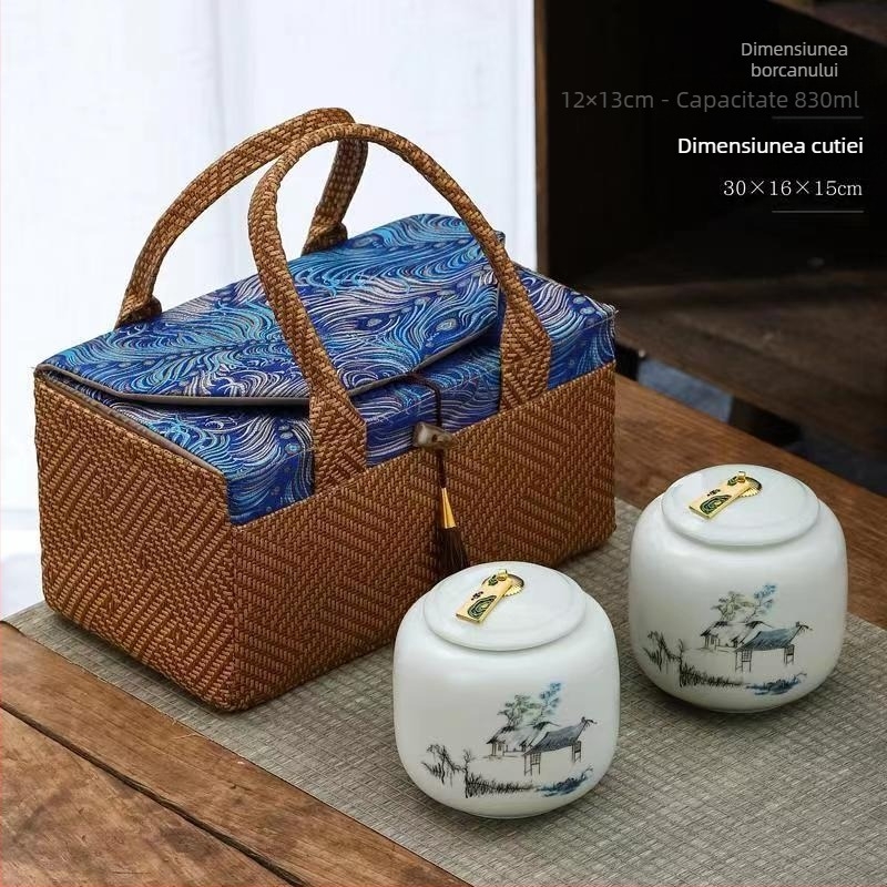Cutii ceramice pentru ceai în cutie cadou, rezistente la umiditate, sigilate, logo personalizat, ambalare 12 buc