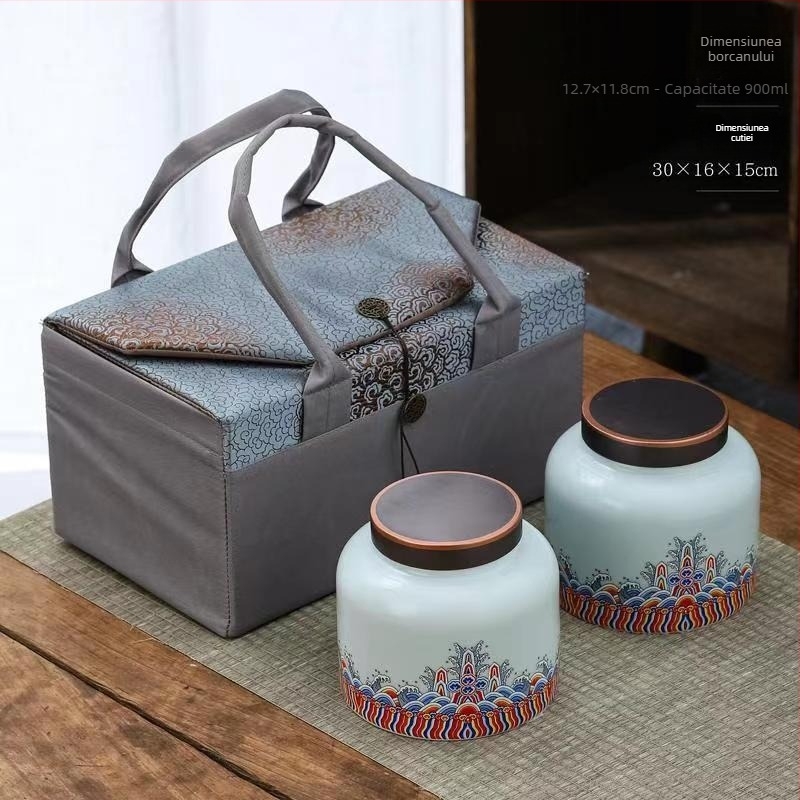 Cutii ceramice pentru ceai în cutie cadou, rezistente la umiditate, sigilate, logo personalizat, ambalare 12 buc