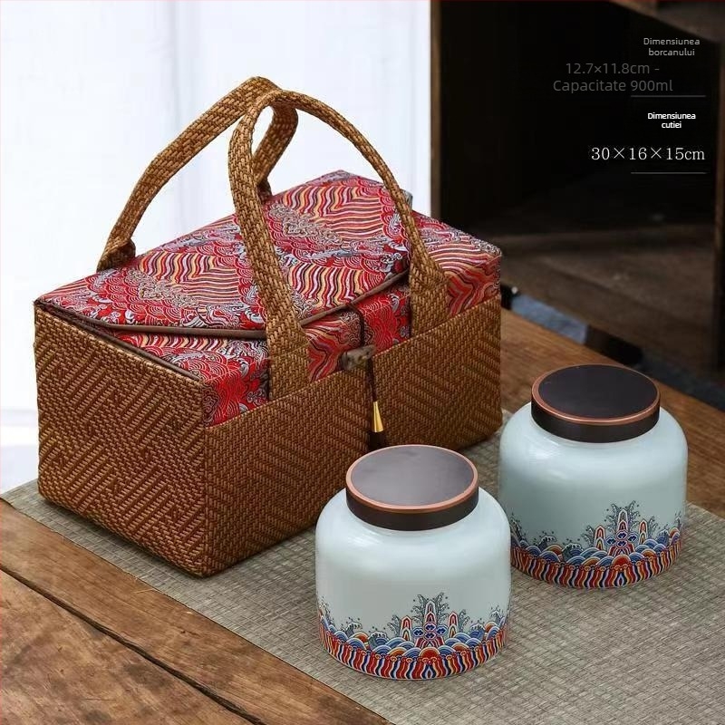 Cutii ceramice pentru ceai în cutie cadou, rezistente la umiditate, sigilate, logo personalizat, ambalare 12 buc