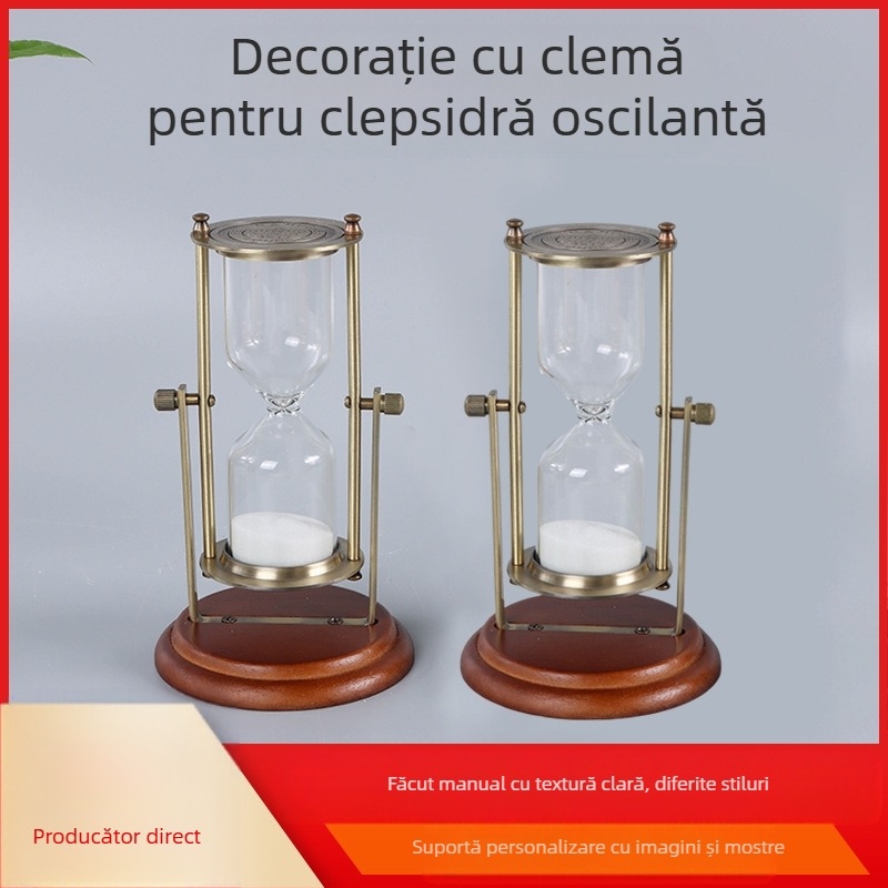 Pandantiv din sticlă cu ceas de nisip, realizat manual, decorativ