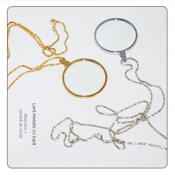 Colier cu lupă de mărire pentru lectură, din aliaj de zinc, 5x mărire, diametrul obiectivului 40 mm, model JHS360