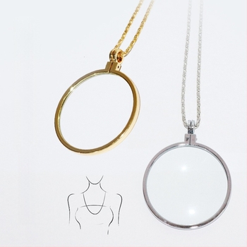 Colier cu lupă de mărire pentru lectură, din aliaj de zinc, 5x mărire, diametrul obiectivului 40 mm, model JHS360