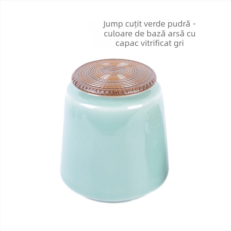 Canistră de ceai ceramică cu glazură Celadon, sigilată pentru depozitare, brand Yiyun, ambalaj cadou
