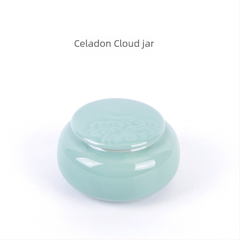 Canistră de ceai ceramică cu glazură Celadon, sigilată pentru depozitare, brand Yiyun, ambalaj cadou