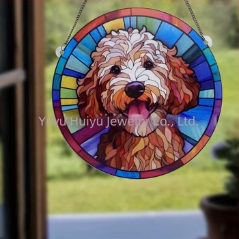 Ornament de fereastră din acrilic cu câine pictat – Huiyu, artă modernă, imprimare