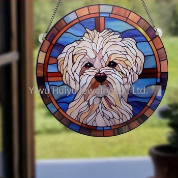 Ornament de fereastră din acrilic cu câine pictat – Huiyu, artă modernă, imprimare