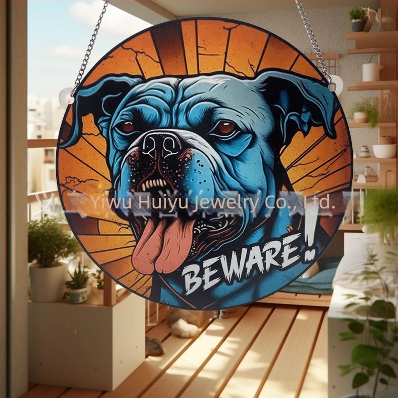 Ornament de fereastră din acrilic cu câine pictat – Huiyu, artă modernă, imprimare