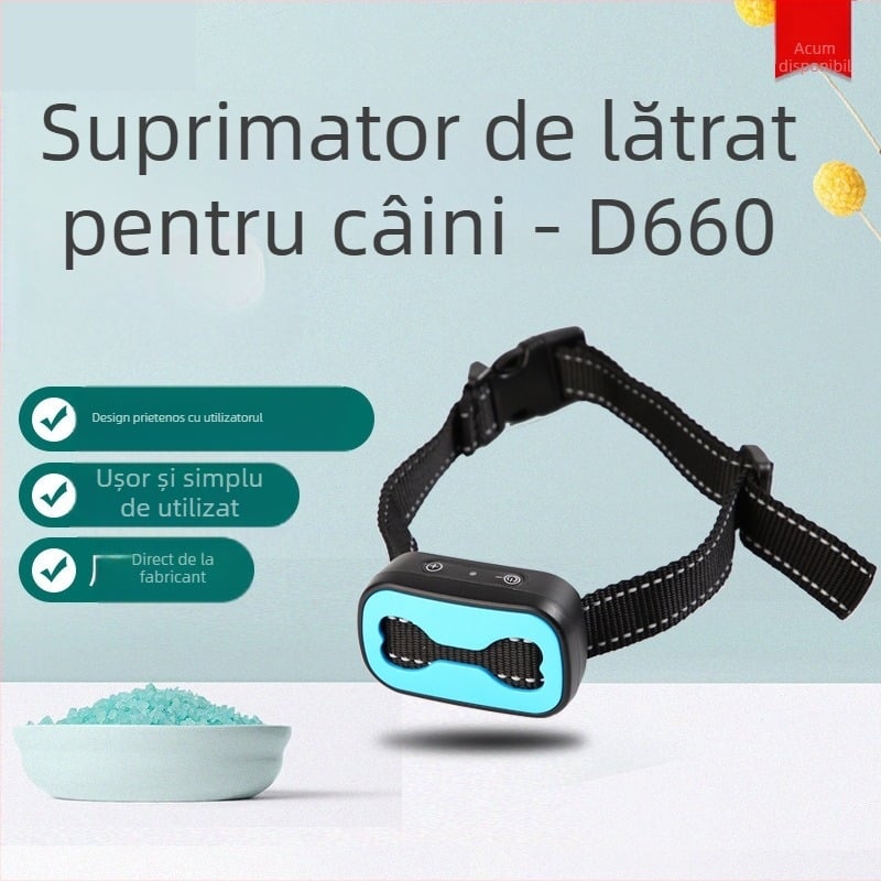 Colier de dresaj pentru câini cu identificare automată inteligentă, reîncărcabil, poliester, compatibil universal
