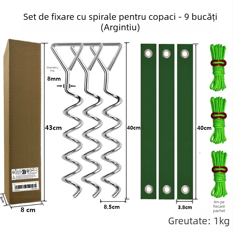 Morning sun Set spiral pentru fixarea ciotului de copac — fier, pentru corectarea copacilor îndoiți