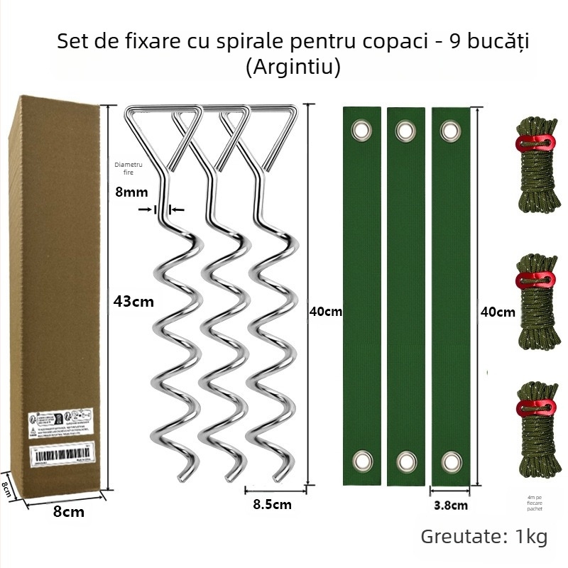 Morning sun Set spiral pentru fixarea ciotului de copac — fier, pentru corectarea copacilor îndoiți