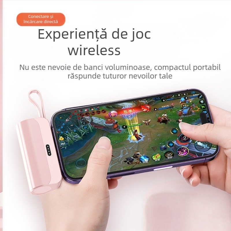 Powerbank capsulă portabil, 5000mAh, încărcare rapidă 10W, intrare 5V, protocol AFC