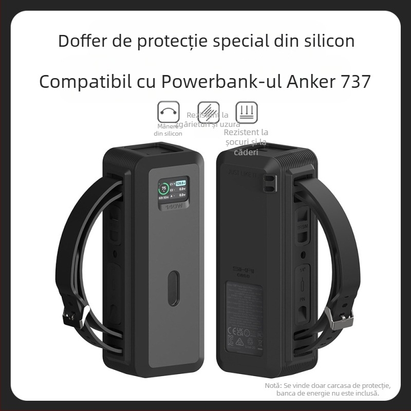 SIKAI husă protecție Power Bank pentru Anker 737 — capac din silicon, compatibil cu 737, bateria nu este inclusă
