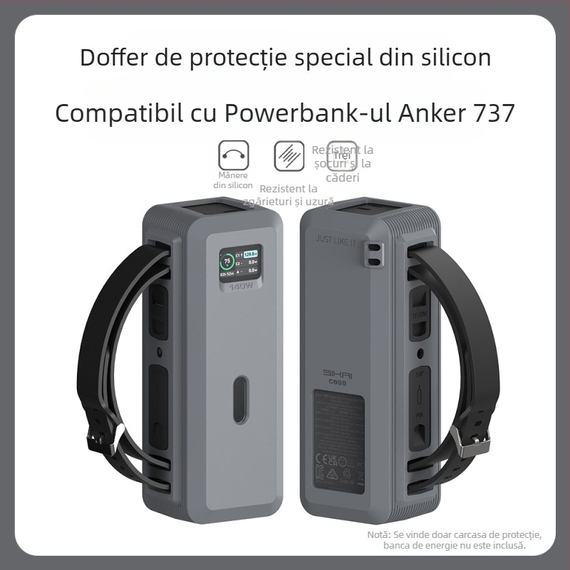 SIKAI husă protecție Power Bank pentru Anker 737 — capac din silicon, compatibil cu 737, bateria nu este inclusă