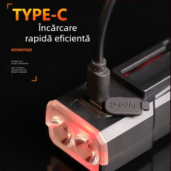 Far frontal pentru bicicletă pentru plimbări nocturne, reîncărcabil, impermeabil, pentru mountain bike (reîncărcabil, impermeabil, plimbări nocturne, mountain bike)