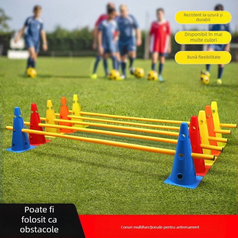 Con de antrenament pentru fotbal cu găleată de logo și bază pătrată, material PE, brand Neli, origine Zhejiang, echipament de antrenament