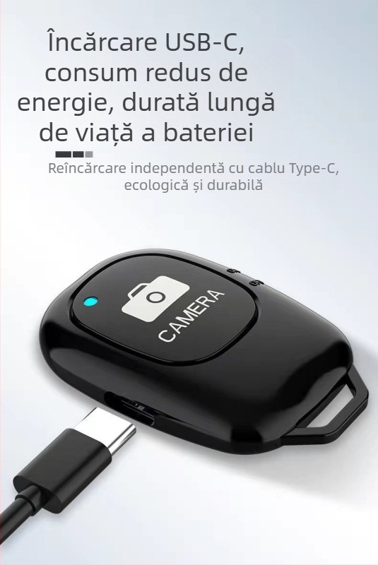Telecomandă pentru selfie – reîncărcabilă, portabilă, mini (Bluetooth 4.0 • ABS • Model: Charging)