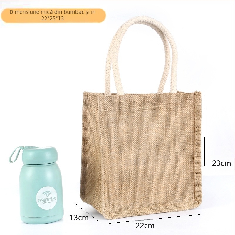 Geantă tote din iută - impermeabilă, capacitate mare, ecologică, personalizabilă