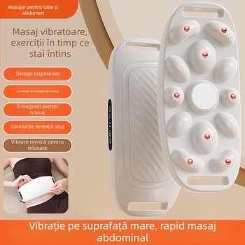 Masajer abdominal cu vibrare și compresie la temperatură constantă, încărcare wireless, control prin buton, masaj cu magnet