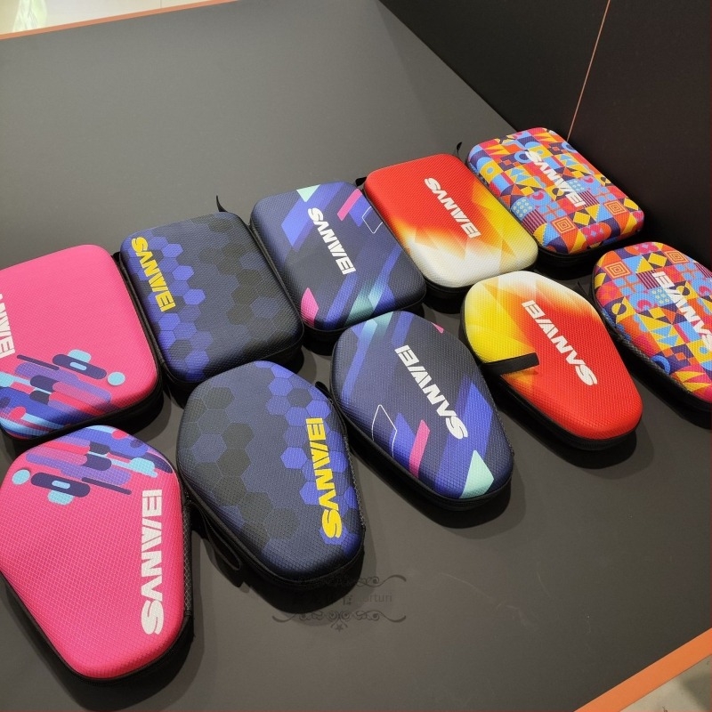 Geantă 3D rigidă pentru rachetă de ping-pong, husă dreptunghiulară cu carcasă, potrivită pentru tenis de masă și badminton, material Oxford, brand Three-dimensional sanwei