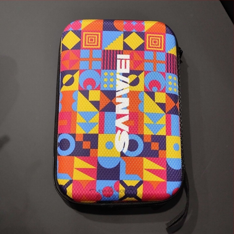 Geantă 3D rigidă pentru rachetă de ping-pong, husă dreptunghiulară cu carcasă, potrivită pentru tenis de masă și badminton, material Oxford, brand Three-dimensional sanwei