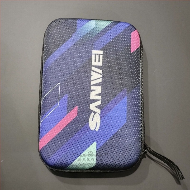 Geantă 3D rigidă pentru rachetă de ping-pong, husă dreptunghiulară cu carcasă, potrivită pentru tenis de masă și badminton, material Oxford, brand Three-dimensional sanwei