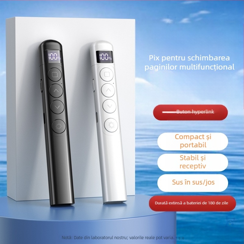 Pix PPT pentru schimbarea paginilor cu laser, reîncărcabil, corp ABS, compatibil universal, logo imprimat