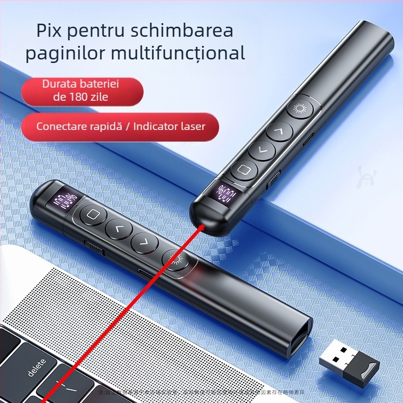 Pix PPT pentru schimbarea paginilor cu laser, reîncărcabil, corp ABS, compatibil universal, logo imprimat