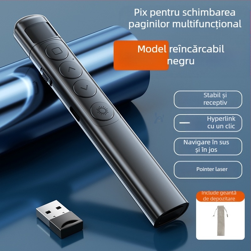 Pix PPT pentru schimbarea paginilor cu laser, reîncărcabil, corp ABS, compatibil universal, logo imprimat