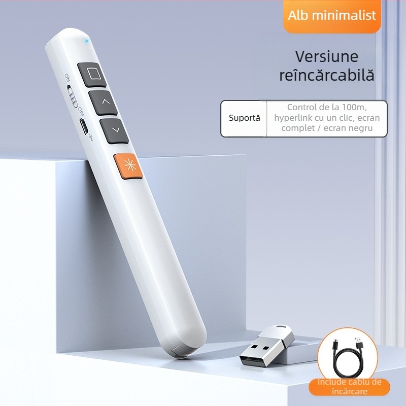 Pix PPT pentru schimbarea paginilor cu laser, reîncărcabil, corp ABS, compatibil universal, logo imprimat