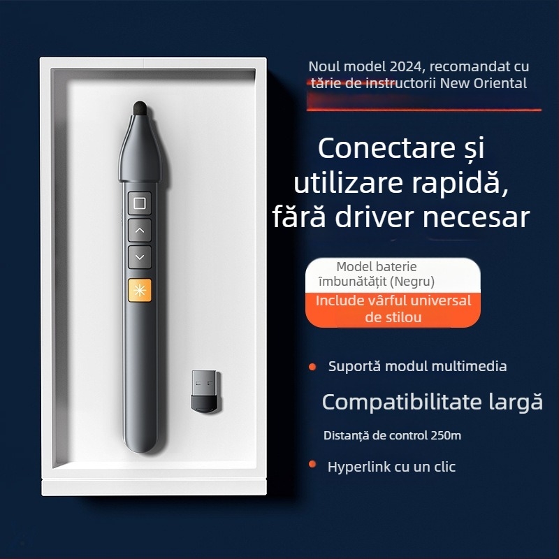 Pix PPT pentru schimbarea paginilor cu laser, reîncărcabil, corp ABS, compatibil universal, logo imprimat