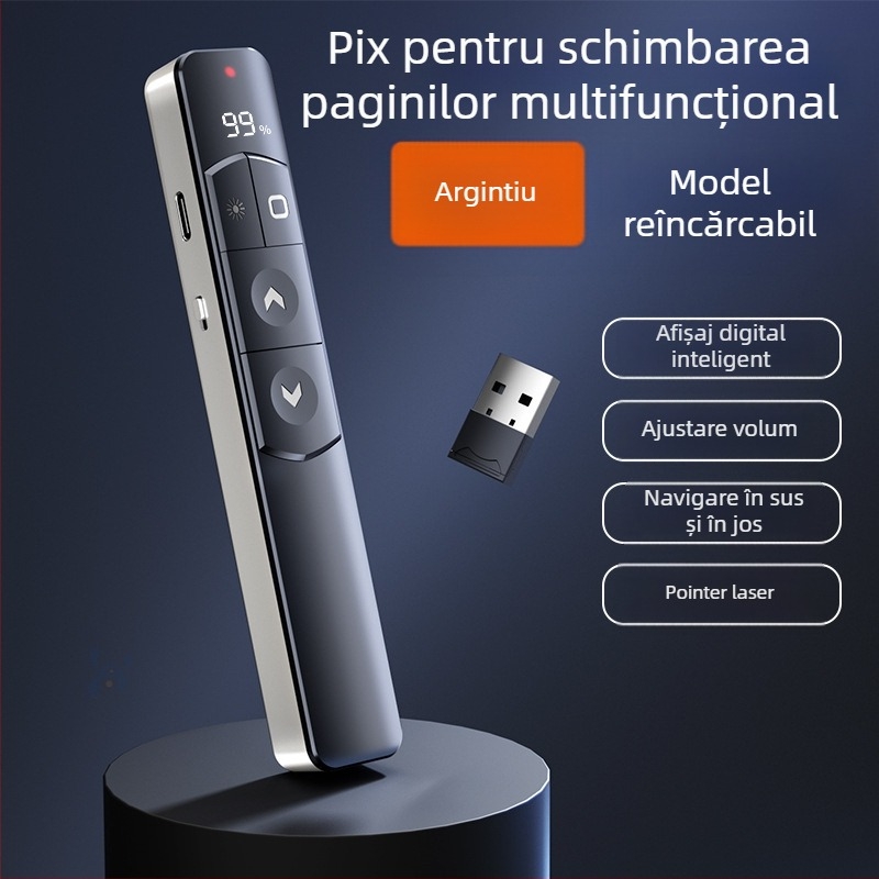 Pix PPT pentru schimbarea paginilor cu laser, reîncărcabil, corp ABS, compatibil universal, logo imprimat