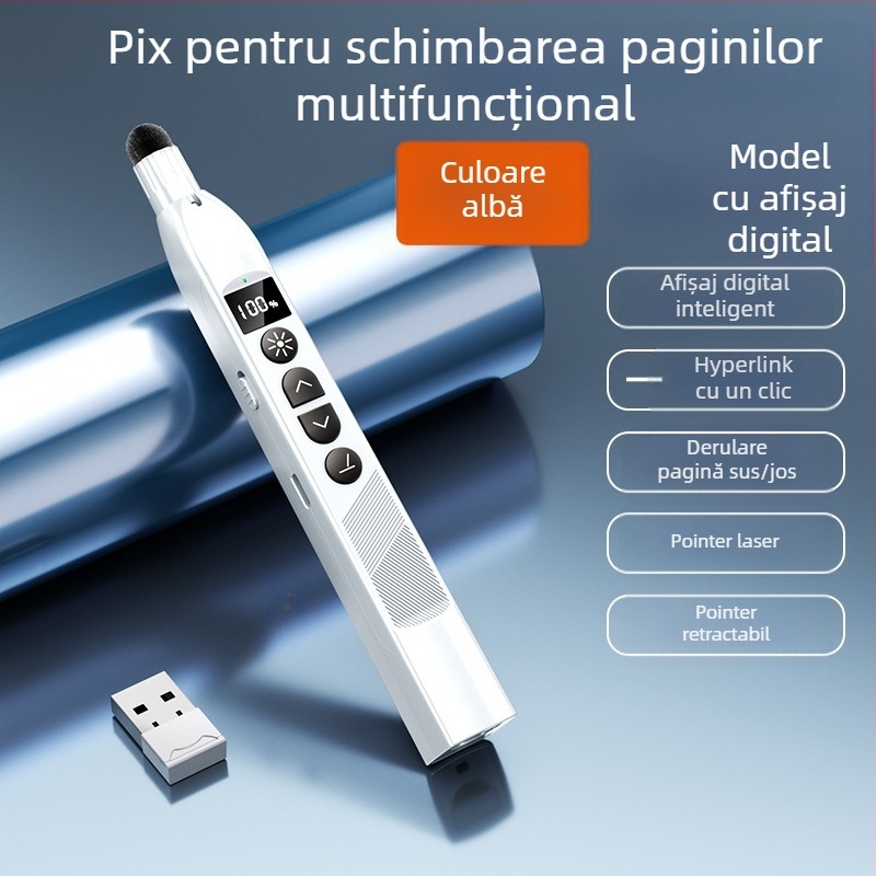 Pix PPT pentru schimbarea paginilor cu laser, reîncărcabil, corp ABS, compatibil universal, logo imprimat