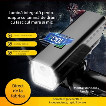 Lumină față pentru bicicletă pentru plimbări de noapte – LED 10W, baterie 3000–4500 mAh, alimentare pe baterie, autonomie până la 50 m, încărcător inclus