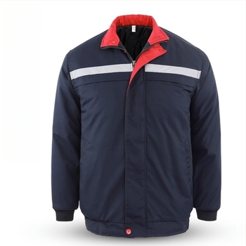 Costum de lucru de iarnă cu multiple buzunare, căptușeală din fleece, benzi reflectorizante pentru protecție împotriva frigului la lucru în fabrică